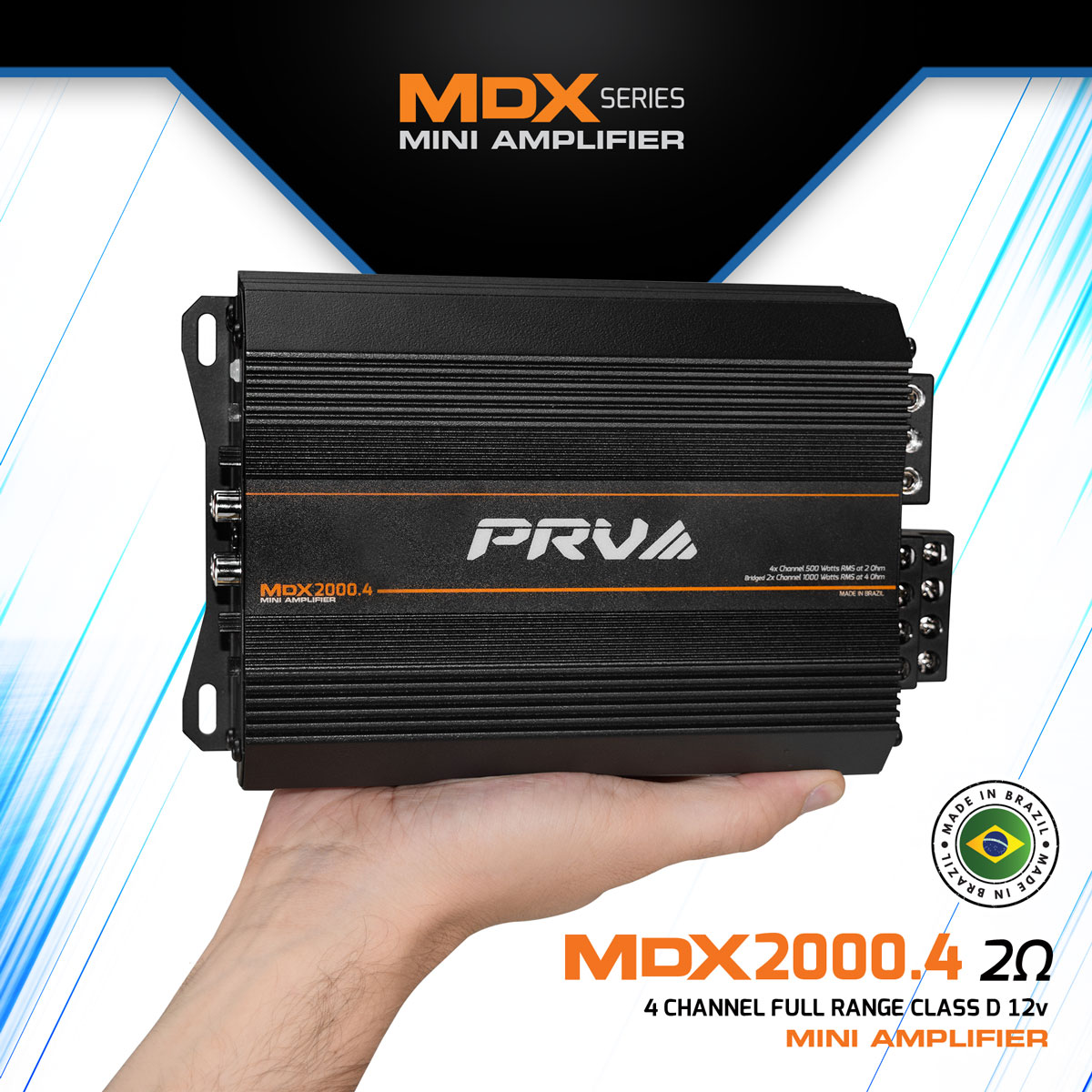 PRV Audio MDX2000.4 4-Channel Full Range Mini Amplifier 2-Ohm