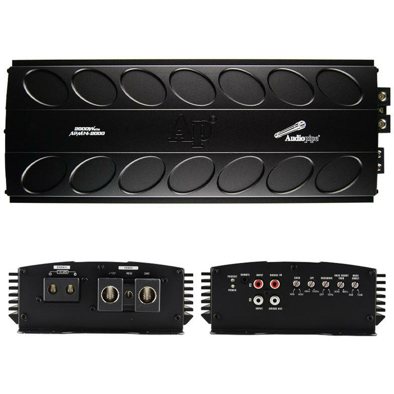 Audiopipe APMN-2000 Class D 1-Channel Monoblock Car Amplifier 2000 Watts @  1-Ohm